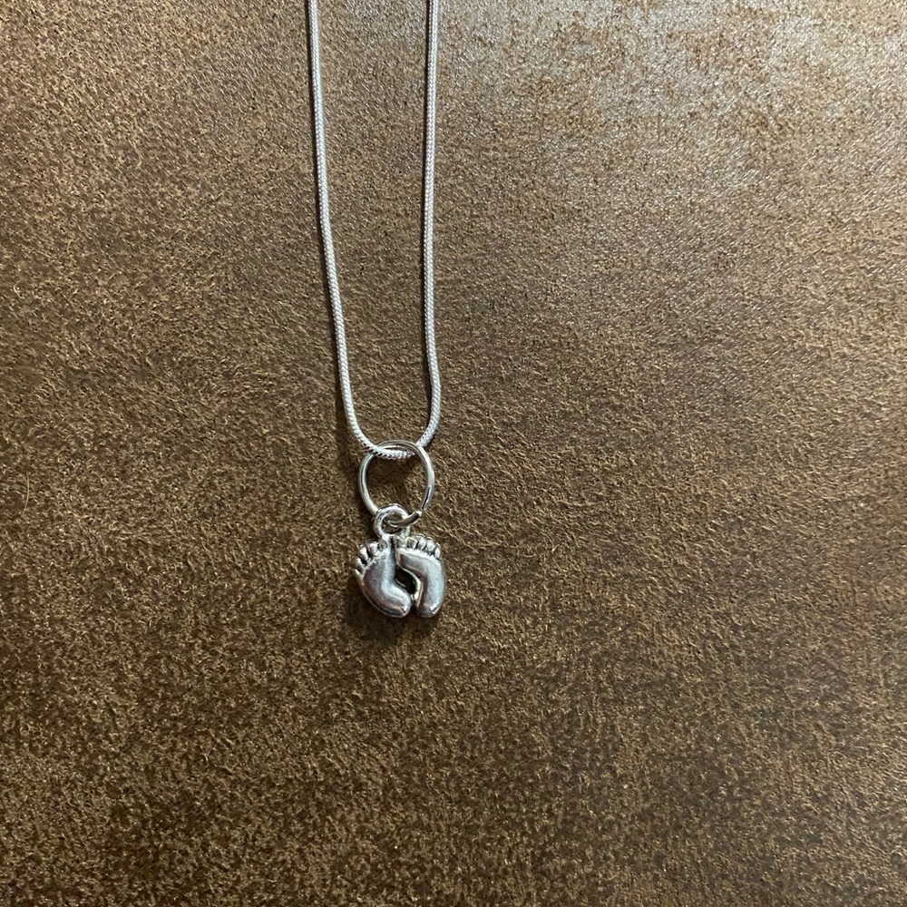 Baby feet necklace